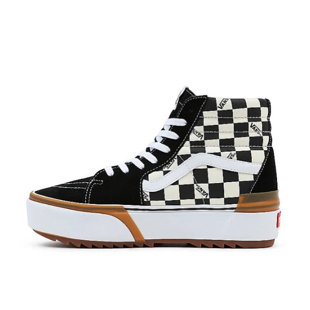 Vans Skate High Stacked in Black checkerboard