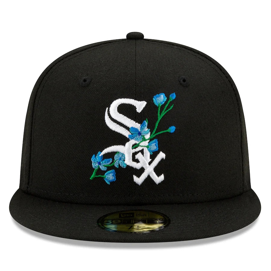 CHICAGO WHITE SOX 59FIFTY MLB SIDE BLOOM PATCH BLACK CAP