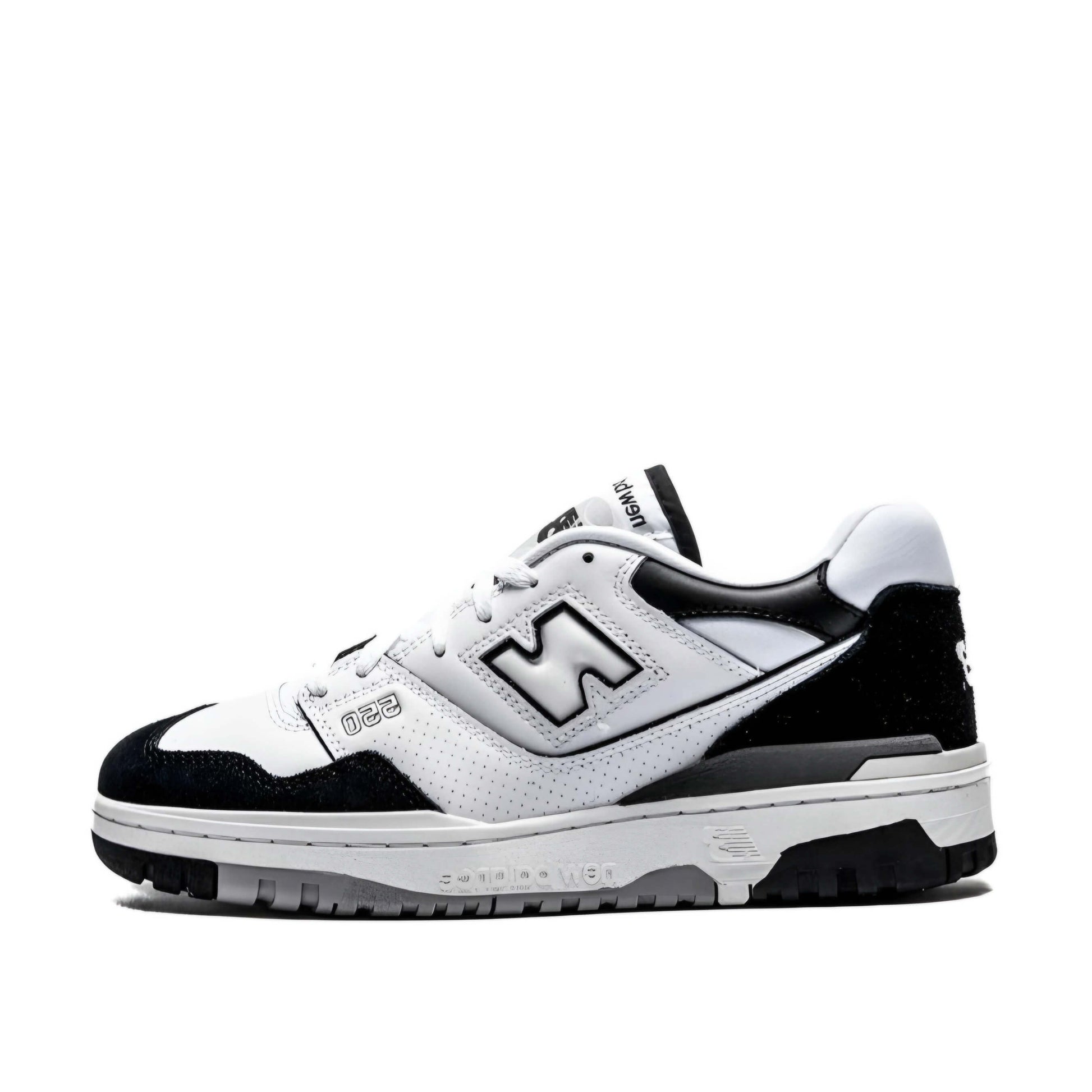 New Balance 550 Black and White Rain Cloud Shoe.