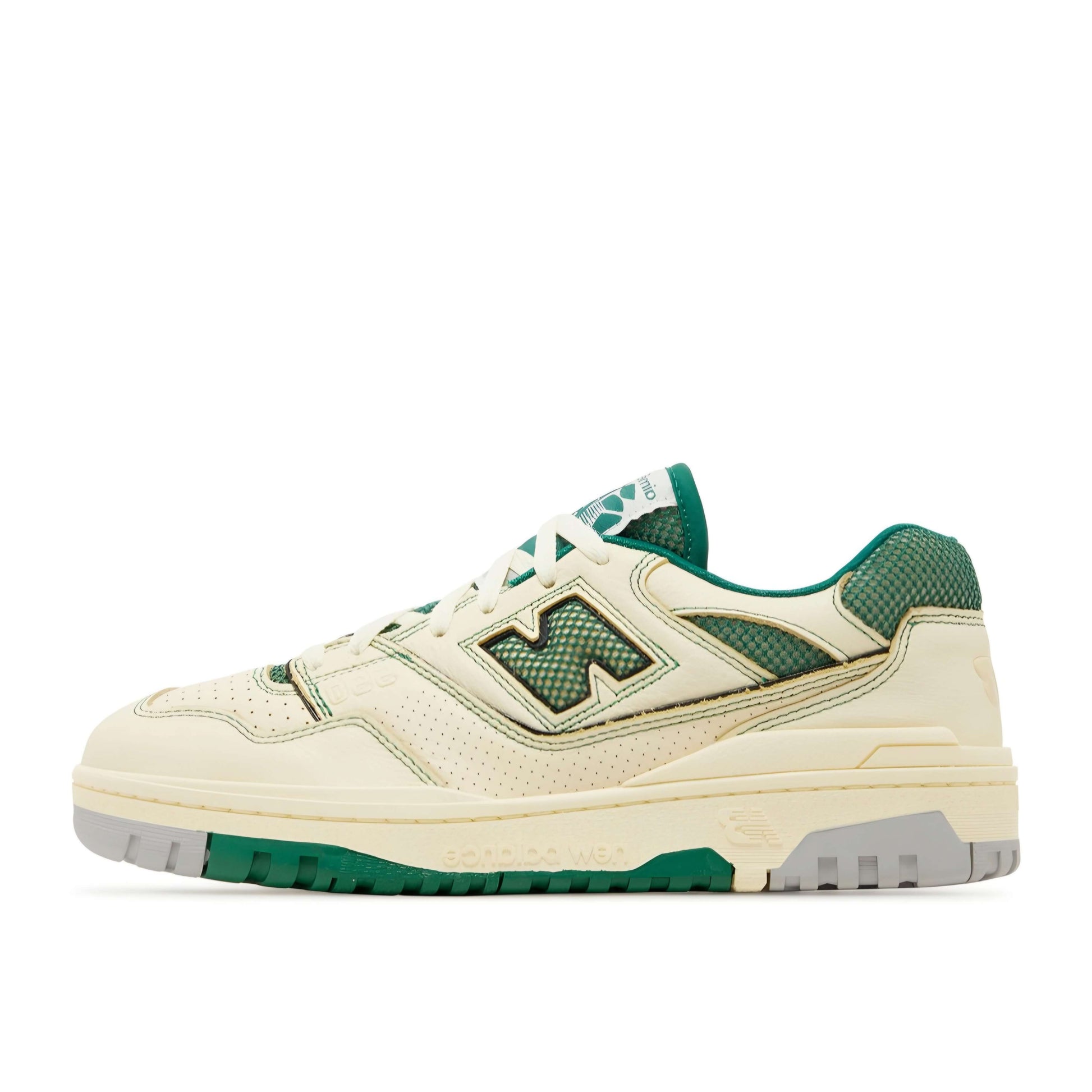 New Balance 550 ‘Classic Pine’ Green and Beige with grey and green highlights on the Beige sole