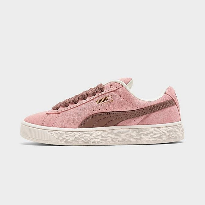 Second image of the Puma Suede XL Pink Chocolate brown laces sneaker available at the shoe store