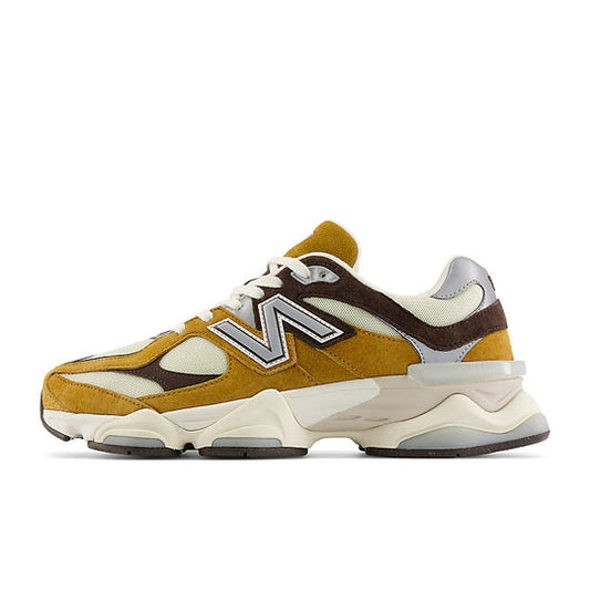 New Balance 9060 Work wear inspired in brown and beige side image.