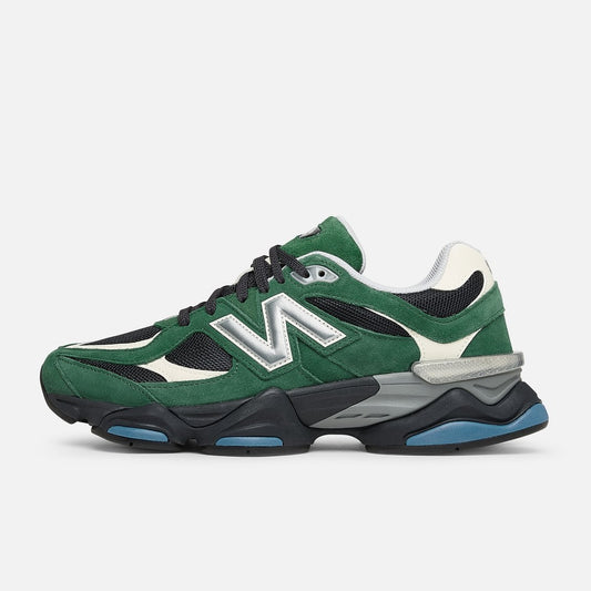 Image of the New Balance's 9060 Forest Green Suede Unisex Shoes. Showcasing The mix of suede, Mesh and leather and nature's Forest Green giving us this stylish and vibrant shoe.