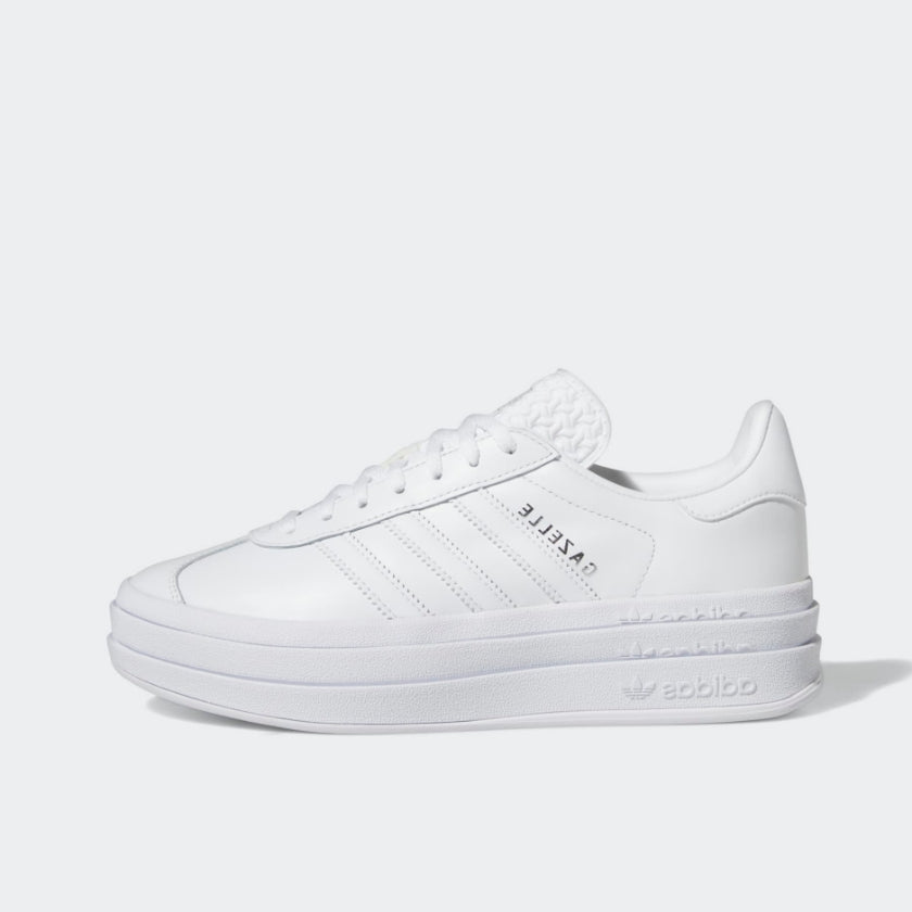 All White Adidas Gazelle Bold Womens Shoes