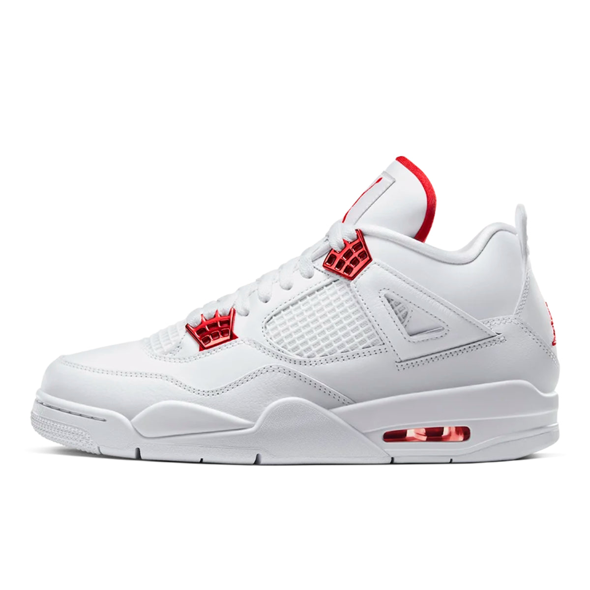 Revitalizing the iconic Air Jordan 4 silhouette, this remastered retro edition features a sleek all-white design now available at The Shoe Store.